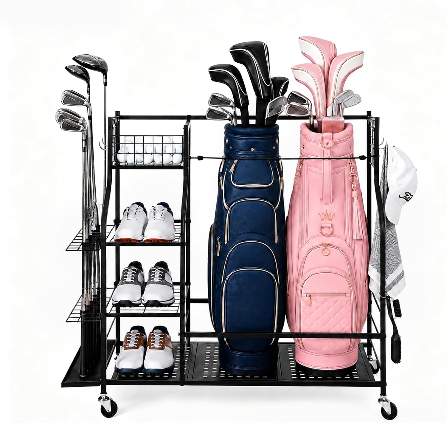 Golf Equipment Garage Storage - Heavy Duty Golf Bag Storage Rack