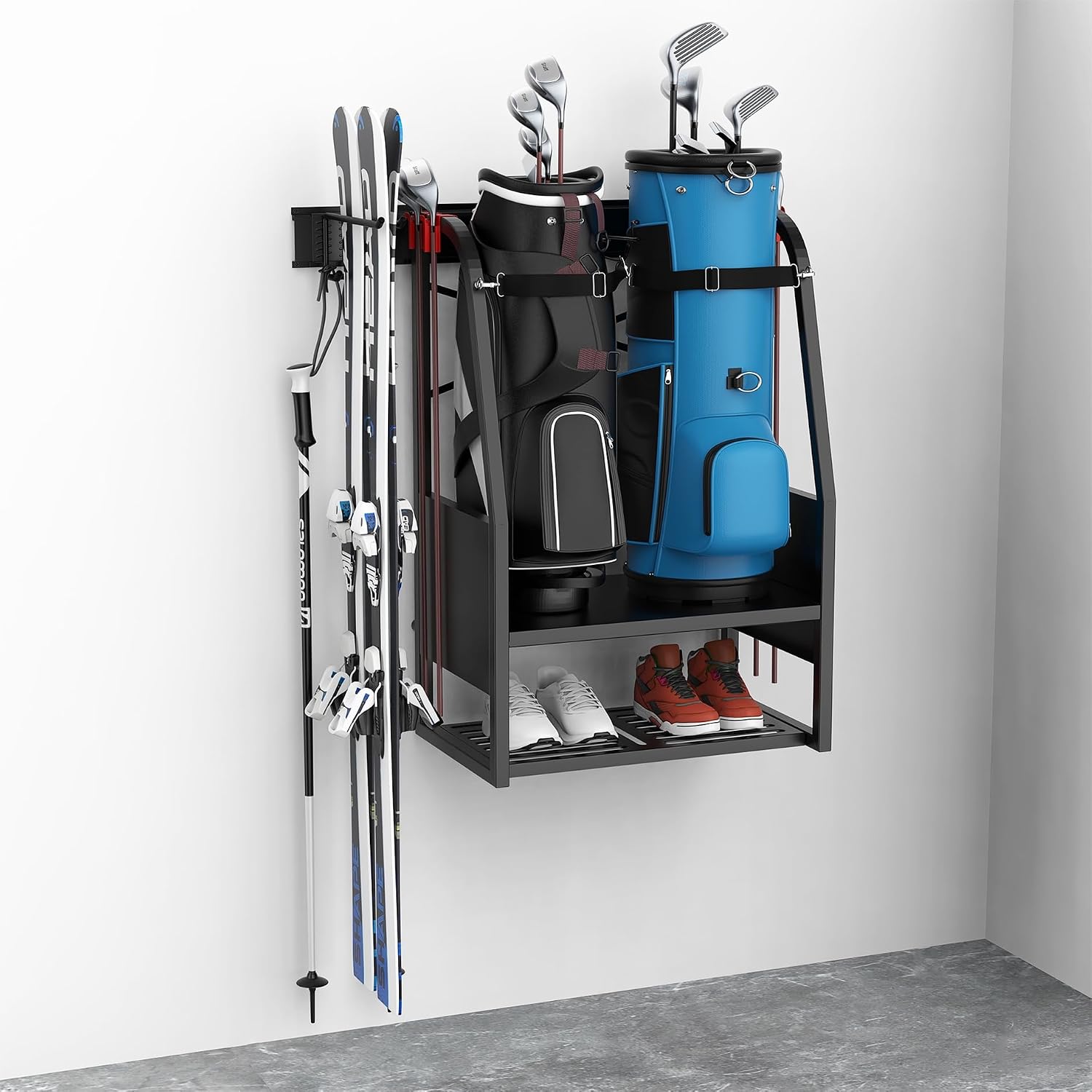 Golf Equipment Garage Storage - Wall Mounted Golf Bag Organizer, Heavy