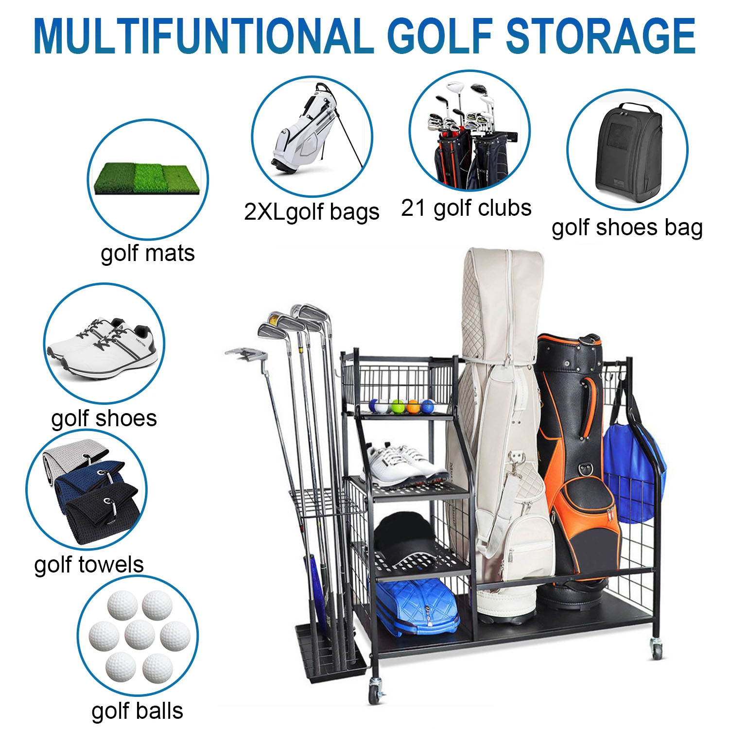Golf Bag Storage Garage Organi - Golf Equipment Garage Storage review and price