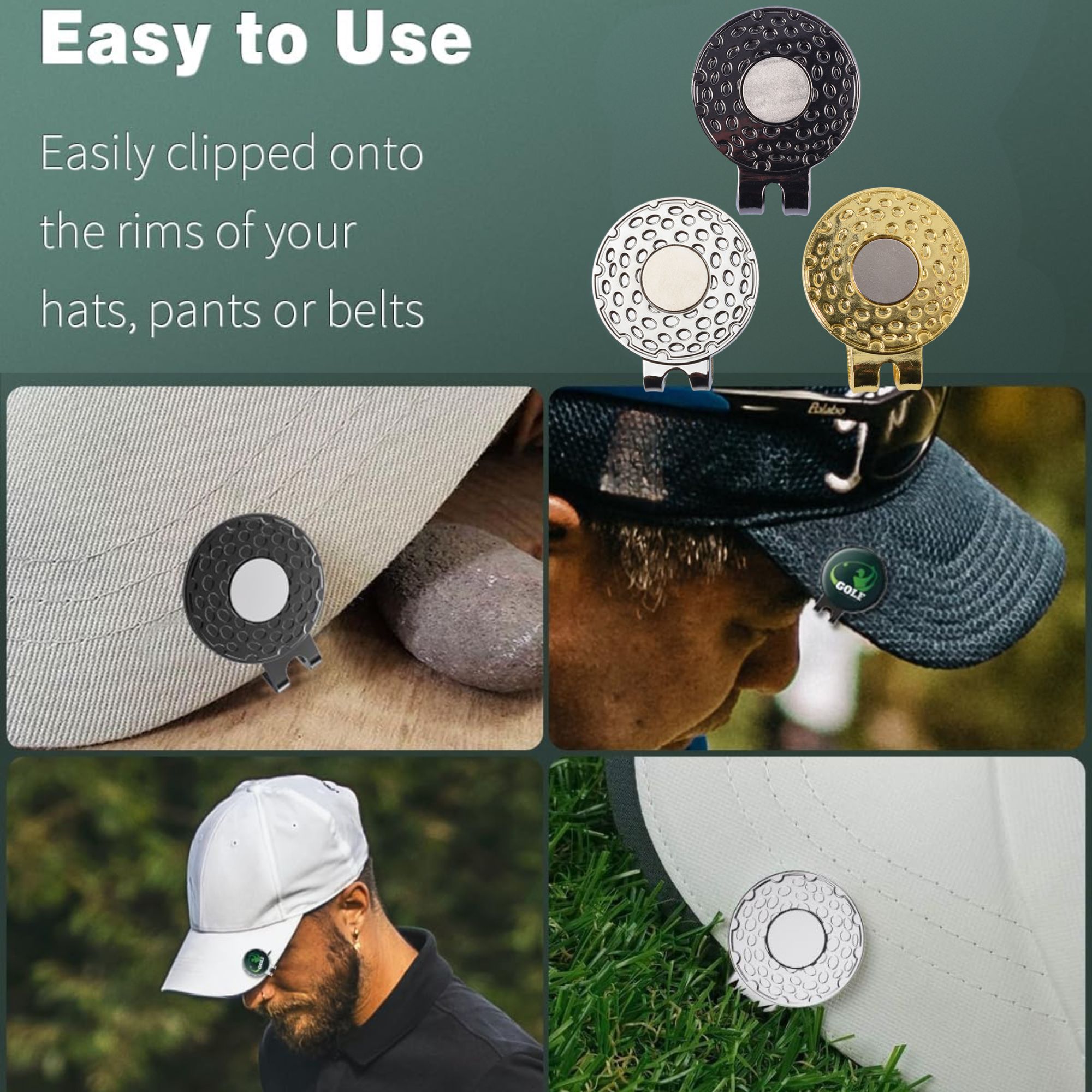 4-pack Golf Cap Clips - Zinc A - Ball Marker Set review and price