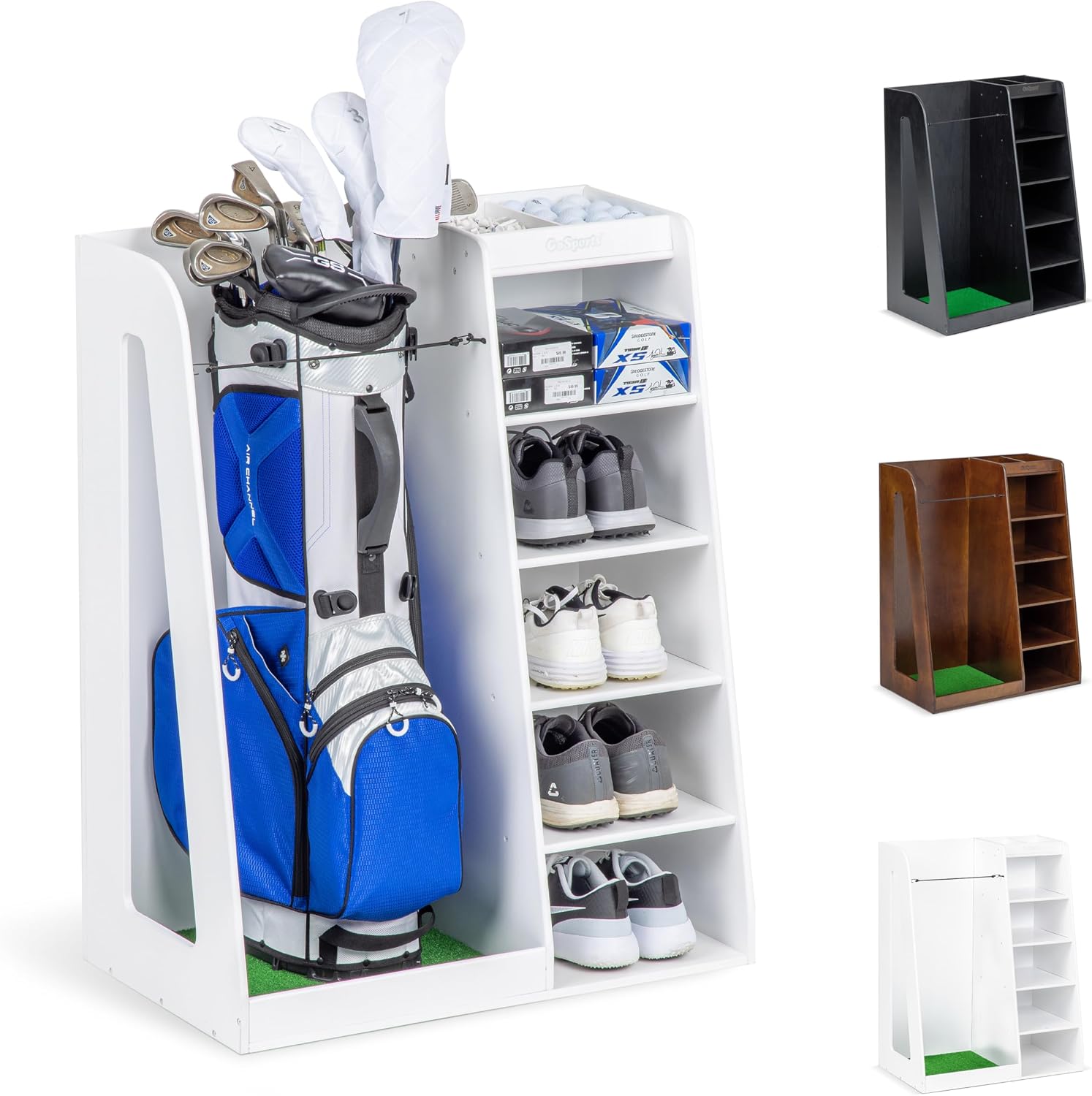 Premium Wooden Golf Bag Storag - Golf Equipment Garage Storage review and price
