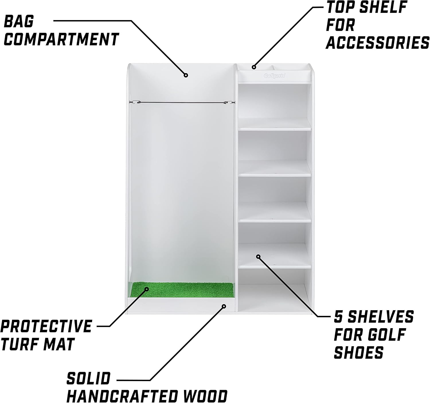 Premium Wooden Golf Bag Storag - Golf Equipment Garage Storage review and price