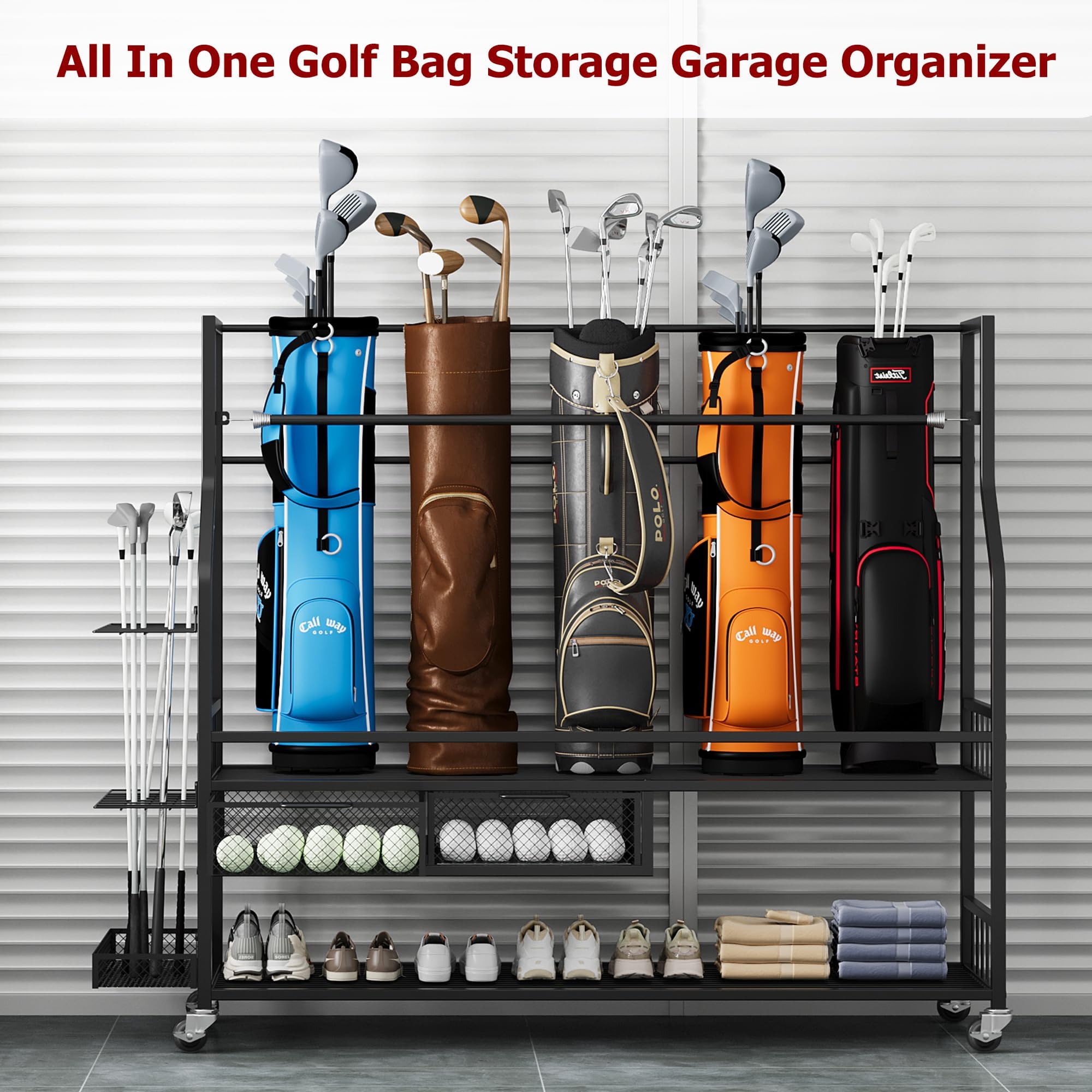 Golf Bag Storage Organizer for - Golf Equipment Garage Storage review and price